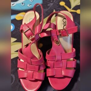 GBG. Women's Bright Pink Strappy Sandals